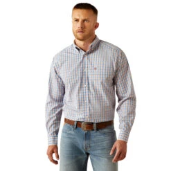 'Ariat' Men's Wrinkle Free Aaron Classic Button Down - Blue