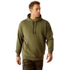 'Ariat' Men's Rebar Workman Hoodie - Four Leaf CLover