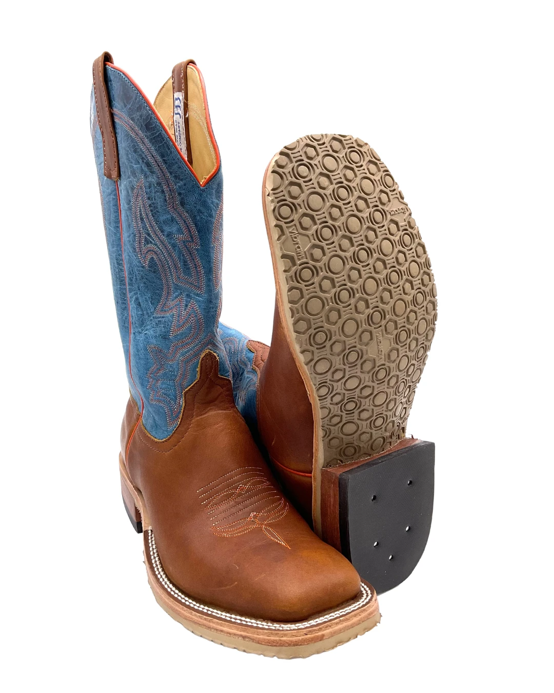 'Anderson Bean' Men's 13" Briar Mad Dog Western Boot - Brown / Blue 3 'Anderson Bean' Men's 13" Briar Mad Dog Western Boot - Brown / Blue - Image 3