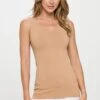 'YELETE' Women's Reversible V/U Neck Tank Top - Cream Coffee (Plus Size)