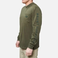 'Brunt' Men's Pocket T Shirt - Army Green Heather