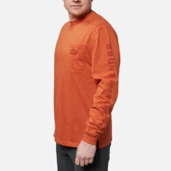 'Brunt' Men's Pocket T Shirt - BRUNT Orange