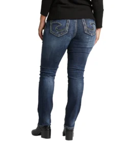 'Silver Jeans' Women's Suki Mid Rise Straight Leg - Dark Indigo (Ext. Sizes) -Travs Outfitter Store W93413SDI349 IND 02