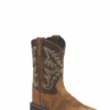 'Old West' Youth Western Square Toe - Tan / Brown (Sizes 3.5Y-7Y)