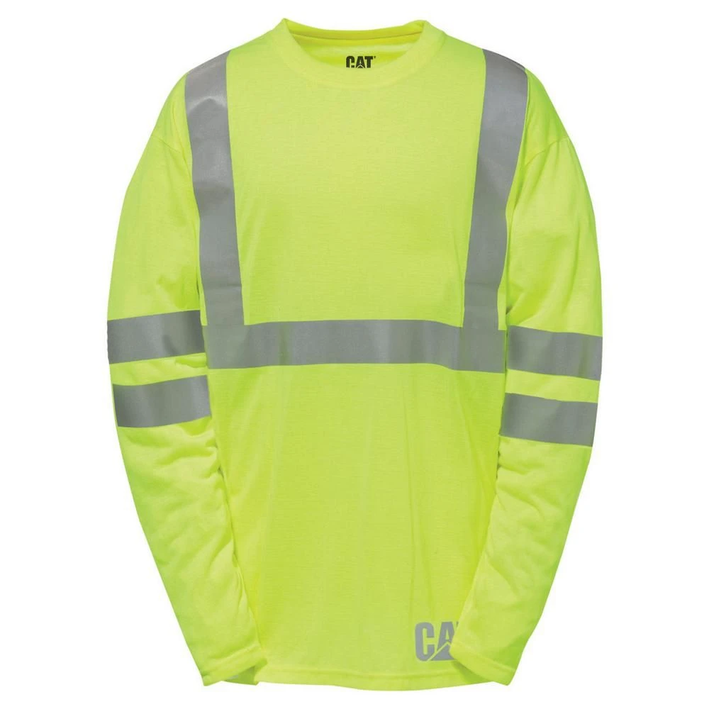 'Caterpillar' Men's Hi Vis Long Sleeve Tee - Hi Vis Yellow 1 'Caterpillar' Men's Hi Vis Long Sleeve Tee - Hi Vis Yellow