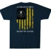 'Howitzer' Men's American Nature Short Sleeve Tee - Denim / Black Heather