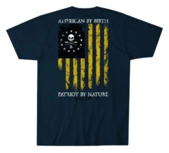 'Howitzer' Men's American Nature Short Sleeve Tee - Denim / Black Heather