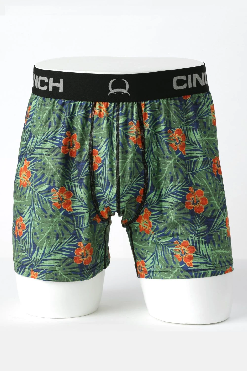 'Cinch' Men's 6" Hawaiian Boxer Brief - Blue 1 'Cinch' Men's 6" Hawaiian Boxer Brief - Blue