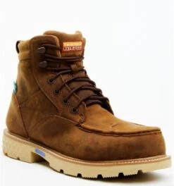 'Twisted X' Men's EH WP Lace Up Comp Toe - Distressed Saddle -Travs Outfitter Store n7861789890826227023 2