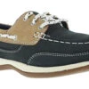 'Rockport Works' Women's Sailing Club ESD Steel Toe - Navy / Tan