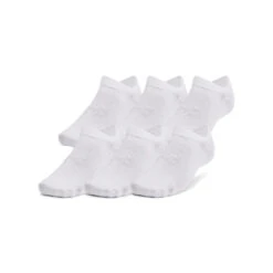 'Under Armour' Unisex Essential No Show 6 Pack Socks - White