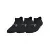 'Under Armour' Women's Play Up No Show 3 Pack Socks - Black