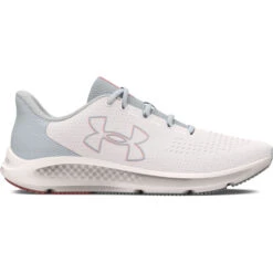 'Under Armour' Women's Charged Pursuit 3 Big Logo - White / Halo Gray / Pink Fizz