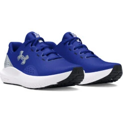 'Under Armour' Men's Charged Surge 4 - Blue / White / Metallic Silver -Travs Outfitter Store s7.3027000 400 PAIR