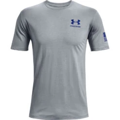 'Under Armour' Men's Freedom Flag T-Shirt - Steel Medium Heather / Royal -Travs Outfitter Store s7.PS1370810 036 HF
