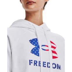 'Under Armour' Women's Freedom Rival Hoodie - White -Travs Outfitter Store s7.V5 1370026 100 COLLAR
