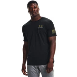 'Under Armour' Men's New Freedom Banner T-Shirt - Black -Travs Outfitter Store s7.V5 1370818 001 FC