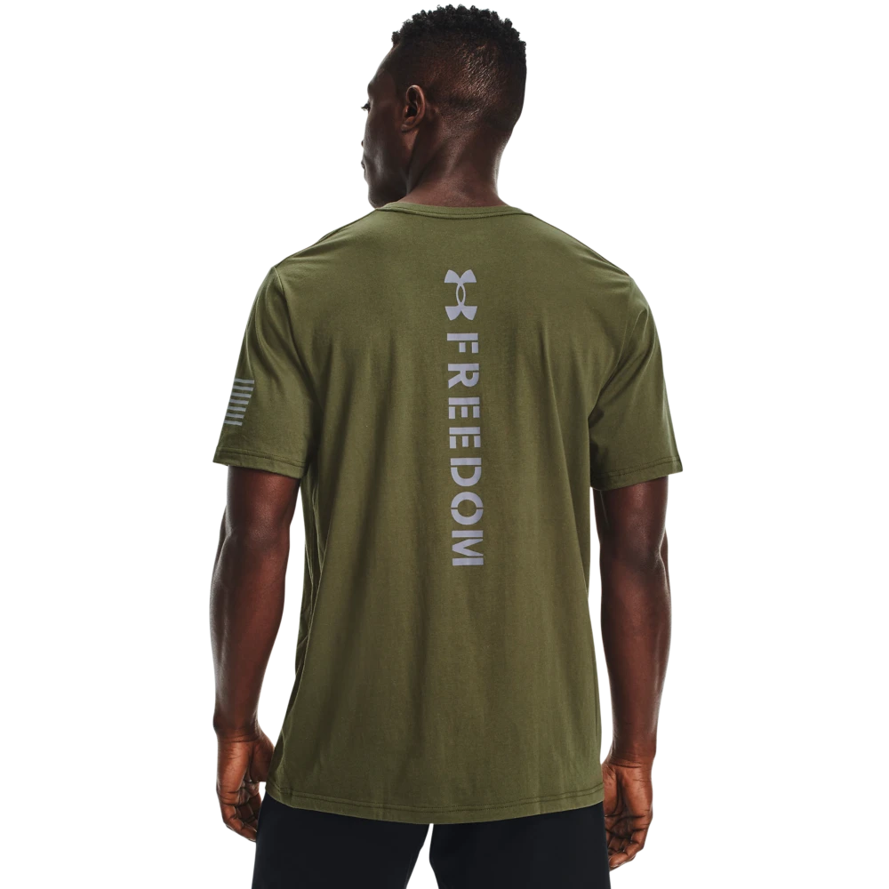 'Under Armour' Men's New Freedom Spine T-Shirt - Marine OD Green 1 'Under Armour' Men's New Freedom Spine T-Shirt - Marine OD Green