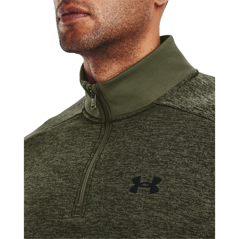 'Under Armour' Men's Fleece Twist 1/4 Zip - Marine OD Green / Black 2 'Under Armour' Men's Fleece Twist 1/4 Zip - Marine OD Green / Black - Image 2