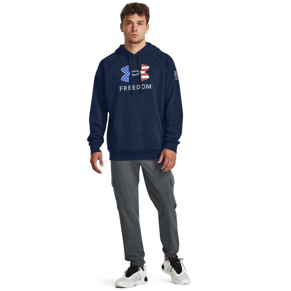 'Under Armour' Men's Freedom Rival BFL Fleece Hoodie - Academy / Steel 4 'Under Armour' Men's Freedom Rival BFL Fleece Hoodie - Academy / Steel - Image 4