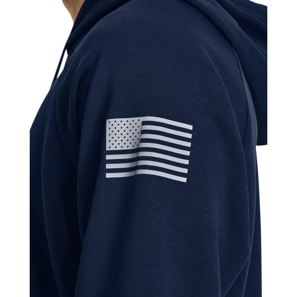 'Under Armour' Men's Freedom Rival BFL Fleece Hoodie - Academy / Steel 3 'Under Armour' Men's Freedom Rival BFL Fleece Hoodie - Academy / Steel - Image 3