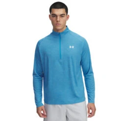 'Under Armour' Men's Textured 1/2 Zip - Ether Blue