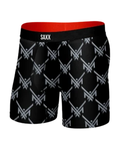 'Saxx' Men's Multi Sport Mesh Boxer Briefs - Maxx Luxx Logo Black