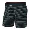 'Saxx' Men's Vibe Xtra Soft Boxer Briefs - Black Coast Stripe