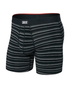 'Saxx' Men's Vibe Xtra Soft Boxer Briefs - Black Coast Stripe